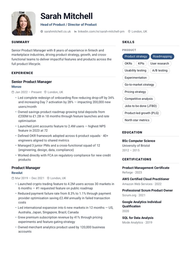 Aurora resume template preview Aurora resume template preview
