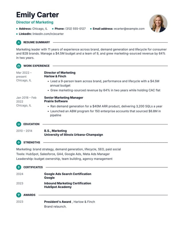 Bold Accent resume template preview Bold Accent resume template preview