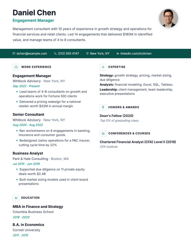 Executive Pro resume template preview Executive Pro resume template preview